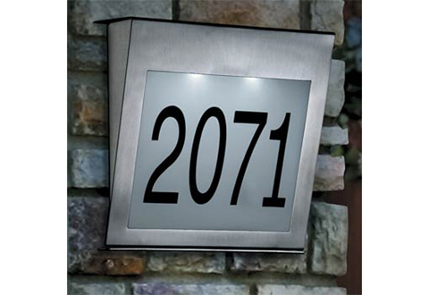 Solar House Number With Stainless Steel Spikes Sharper Image 100 Satisfaction Guaranteed