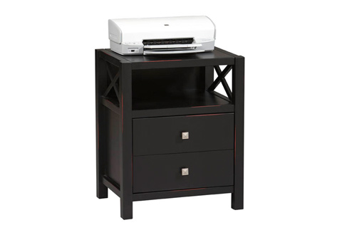 Anna Collection 2 Drawer End Table Printer Stand Sharper Image